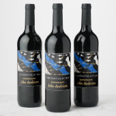 Politiebeambte Blauwe Goud Gefeliciteerd Wijn Etiket (Flessen)