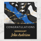 Politiebeambte Blauwe Goud Gefeliciteerd Wijn Etiket (Enkel label)