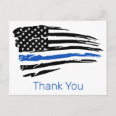Politiebeambte Blauwe Lijn Handhaving Dank u wel Briefkaart (Voorkant)