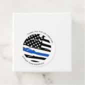 Politiebeambte die de dun blauw van de Lijn is Dan Bedankjes Labels (In situ)