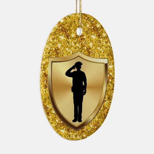 Politiebeambte die kerstversiering begroet keramisch ornament (Rechts)