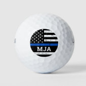 Politiebeambte Douane Monogram Thin Blue Line Golfballen (Voorkant)