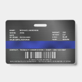 Politiebeambte Douane Wetshandhaving Foto ID Badge (Achterkant)