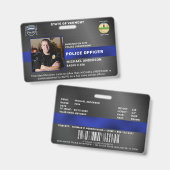 Politiebeambte Douane Wetshandhaving Foto ID Badge (Voor- en achterkant)