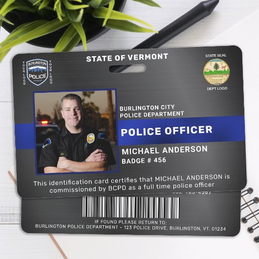 Politiebeambte Douane Wetshandhaving Foto ID Badge