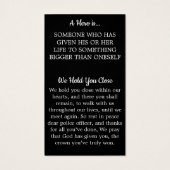 Politiebeambte Funeral Prayer Kaart Thin Blue Line (Achterkant)