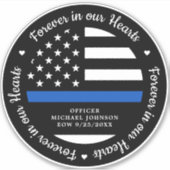 Politiebeambte herdenken in onze hartsauto sticker (Voorkant)