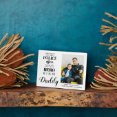 Politiebeambte Hero Dad Day Foto Fotoplaat (Zijkant)