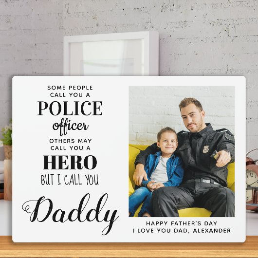 Politiebeambte Hero Dad Day Foto Fotoplaat