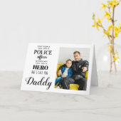 Politiebeambte Hero Dad Day Foto Kaart (Gele Bloem)