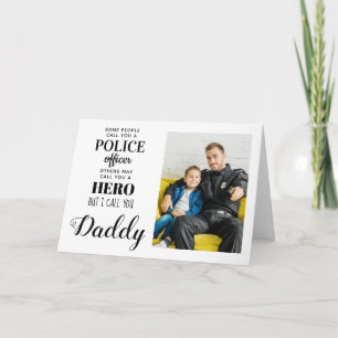 Politiebeambte Hero Dad Day Foto Kaart