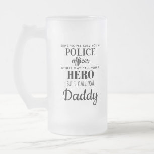 Politiebeambte Hero Dad Day Foto Matglas Bierpul