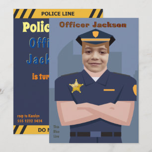 Politiebeambte Kinder Fotosjabloon Birthday Kaart