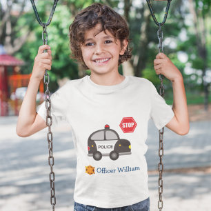 Politiebeambte kleine jongen en Kind auto T-shirt