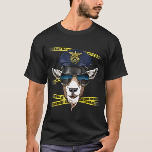 Politiebeambte krijgt PD Cop Crime Scene Goat Whis T-shirt (Voorkant)