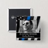 Politiebeambte Memorial Funeral Vierkante Button 5,1 Cm (Voorkant /achterkant)