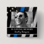 Politiebeambte Memorial Funeral Vierkante Button 5,1 Cm (Voorkant)