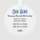 Politiebeambte met blauwe lijn ornament (achterkant)