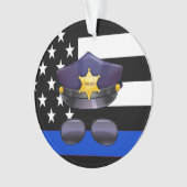 Politiebeambte met blauwe lijn ornament (voorkant)