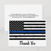 Politiebeambte met een blauwe lijn bedankkaart (Voorkant / Achterkant)