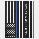 Politiebeambte met een blauwe lijn fleece deken (Voorkant)