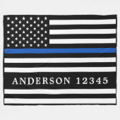 Politiebeambte met een blauwe lijn fleece deken (Voorkant (Horizontaal))