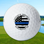 Politiebeambte met een blauwe lijn golfballen<br><div class="desc">Thin Blue Line Police Golf Balls - Amerikaans vlagontwerp in de kleuren van de vlag van de politie, met een slecht ontwerp. Deze gepersonaliseerde politiegolfballen zijn perfecte geschenken van politieagenten, gepensioneerde cadeaus van de politie, geschenken van politieagenten. Geef deze politie een personificatie voor blauwe golfballen met naam en afdeling van...</div>