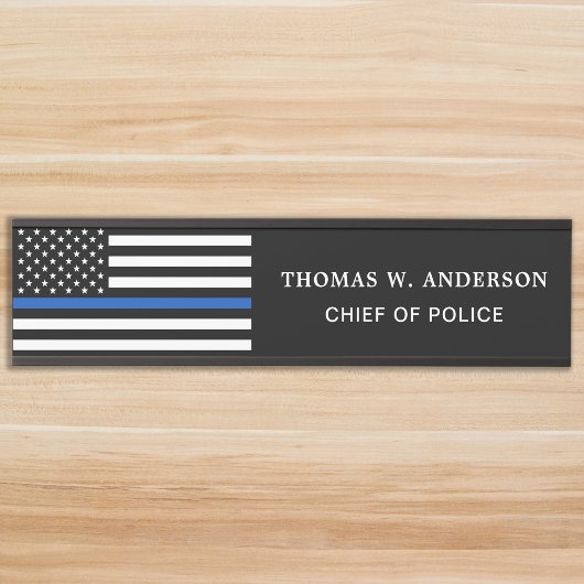 Politiebeambte met Thin Blue Line Name Deurbordje