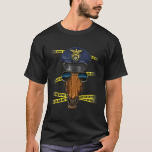 Politiebeambte Paarden PD Cop Crime Scene Animal H T-shirt