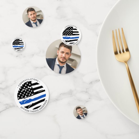 Politiebeambte Partij Fotocongraties Thin Blue Lin Confetti (Groep)