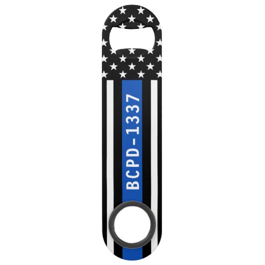 Politiebeambte persoonlijke moderne dun blauwe lij speed flessenopener (Achterkant)