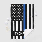 Politiebeambte Persoonlijke naam in blauwe lijn Golfhanddoek (Insitu)