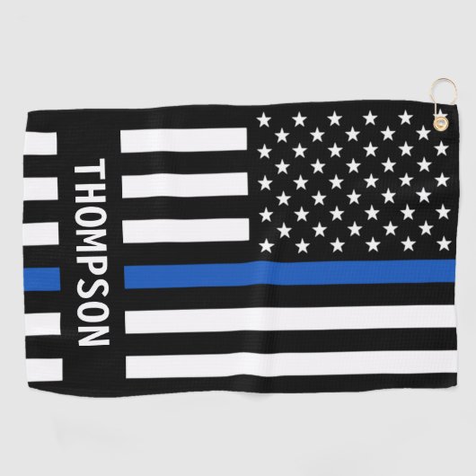 Politiebeambte Persoonlijke naam in blauwe lijn Golfhanddoek (Horizontaal)