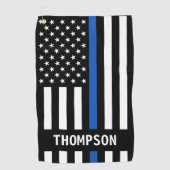 Politiebeambte Persoonlijke naam in blauwe lijn Golfhanddoek (Voorkant)