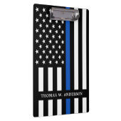 Politiebeambte Persoonlijke naam in blauwe lijn Klembord (Rechts)