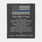 Politiebeambte Prayer Faux Leder Thin Blue Line Fleece Deken (Voorkant)