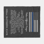 Politiebeambte Prayer Faux Leder Thin Blue Line Fleece Deken (Voorkant (Horizontaal))