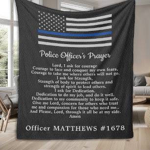 Politiebeambte Prayer Faux Leder Thin Blue Line Fleece Deken