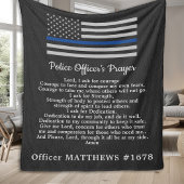 Politiebeambte Prayer Faux Leder Thin Blue Line Fleece Deken