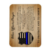 Politiebeambte Prayer Rustic Thin Blue Line Magneet (Verticaal)
