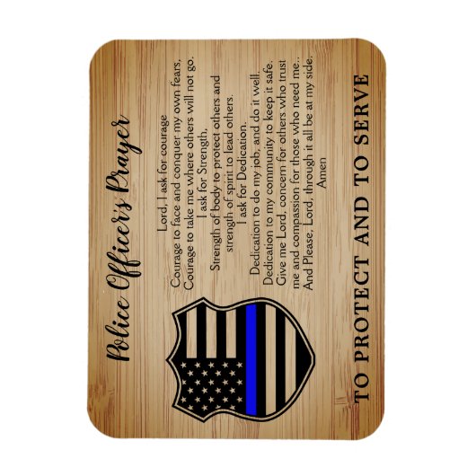Politiebeambte Prayer Rustic Thin Blue Line Magneet (Verticaal)