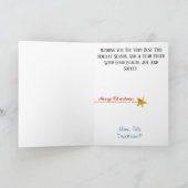 Politiebeambte Silhouette & Stars-kerstkaart Kaart (Binnen)