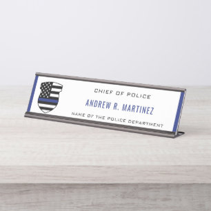Politiebeambte Thin Blue Line Badge Politie Bureau Naambordje