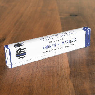 Politiebeambte Thin Blue Line Badge Politie Naambordje