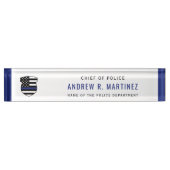 Politiebeambte Thin Blue Line Badge Politie Naambordje (Voorkant)