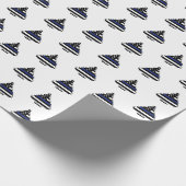 Politiebeambte Thin Blue Line-kerstboom Cadeaupapier (Hoek)