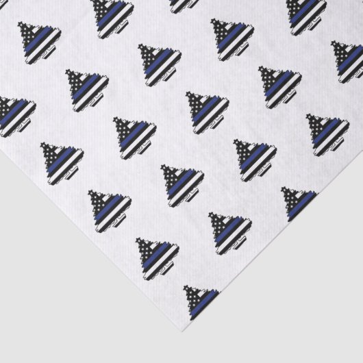 Politiebeambte Thin Blue Line-kerstboom Tissuepapier (Detail)