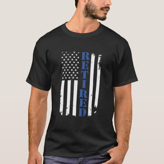 Politiebeambte trots: Thin Blue Line Flag h T-shirt (Voorkant)