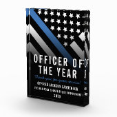 Politiebeambte van het jaar dun blauwe lijn vlag fotoblokken (Rechts)