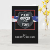 Politiebeambte van het Jaar Gefacteerde douanenaam Kaart (Gele Bloem)